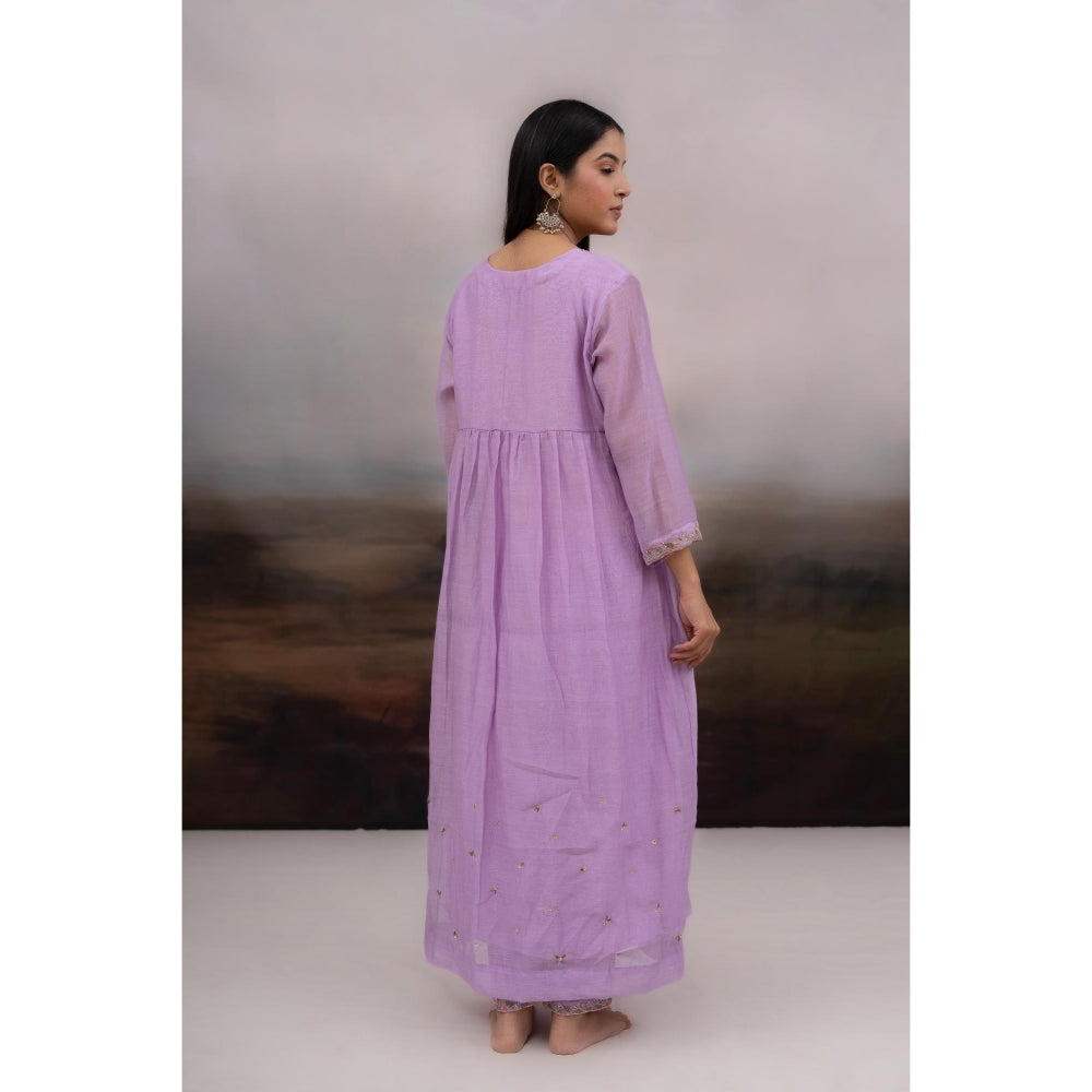 Tatwa Designs Lavender Falling Stars Kurta with Pant and Dupatta (Set of 3)