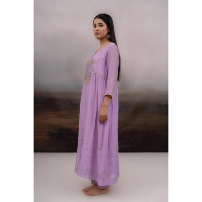 Tatwa Designs Lavender Falling Stars Kurta with Pant and Dupatta (Set of 3)