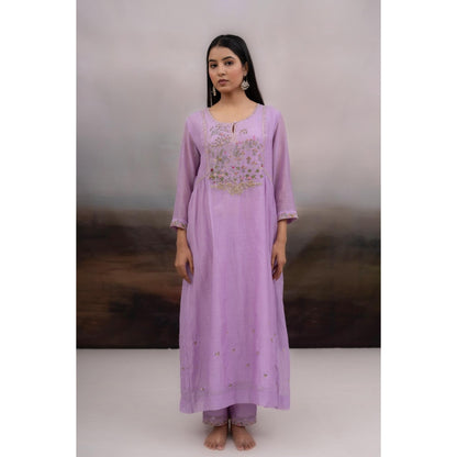 Tatwa Designs Lavender Falling Stars Kurta with Pant and Dupatta (Set of 3)