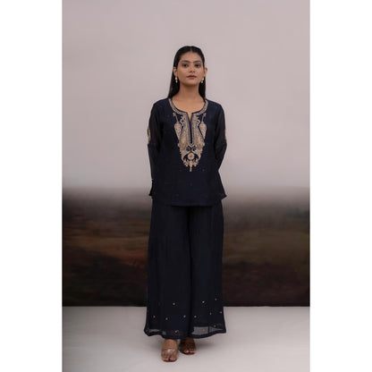 Tatwa Designs Black Meena Kurti with Palazzo (Set of 2)