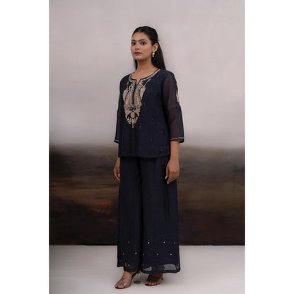 Tatwa Designs Black Meena Kurti with Palazzo (Set of 2)