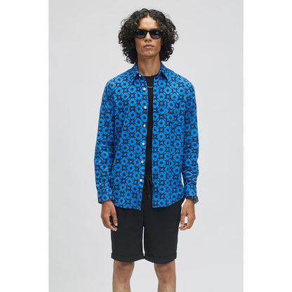 TERRA LUNA Puck Undyed Blue Casual Shirt