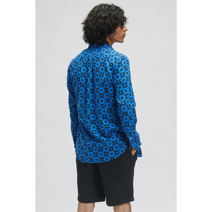 TERRA LUNA Puck Undyed Blue Casual Shirt