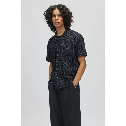 TERRA LUNA Palawan Moon Print Black Casual Shirt