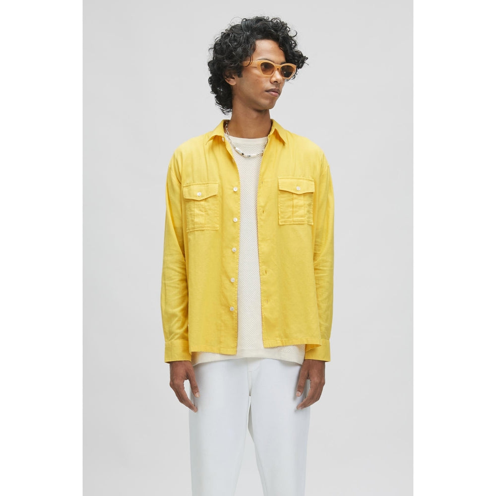 TERRA LUNA Bellatrix Solar Yellow Casual Shirt