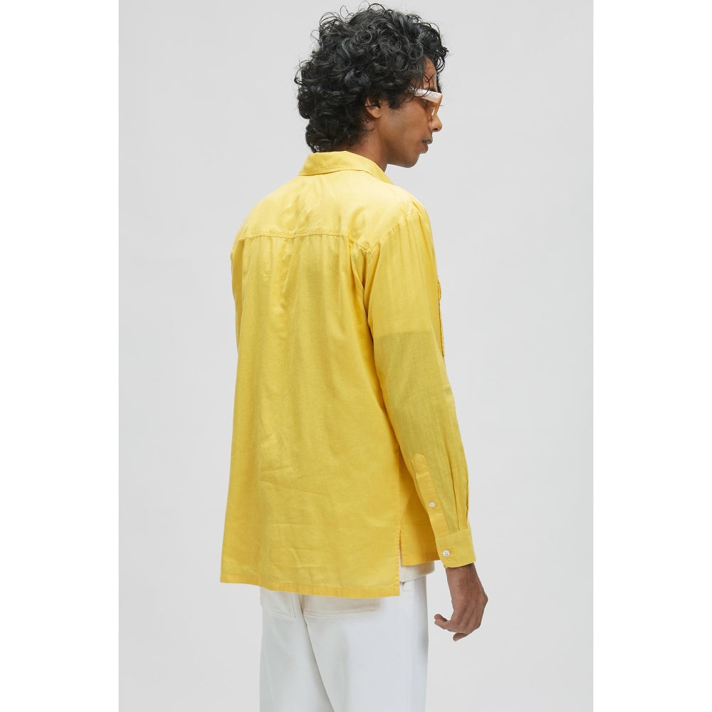 TERRA LUNA Bellatrix Solar Yellow Casual Shirt