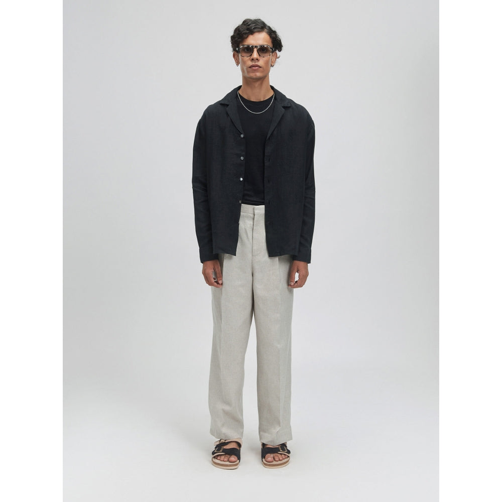 TERRA LUNA Pegasus Black Casual Shirt