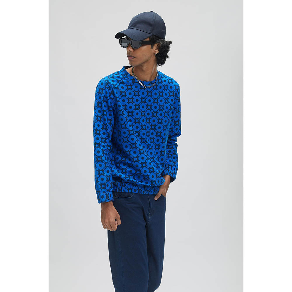 TERRA LUNA Bestla Mega Moon Bloom Cosmic Blue Sweatshirt