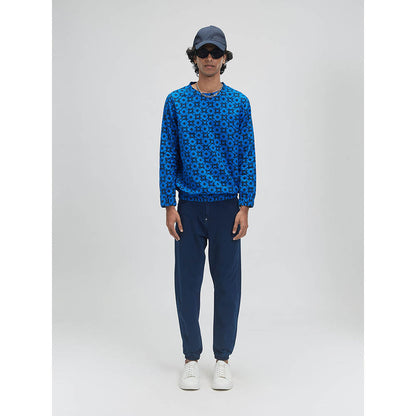 TERRA LUNA Bestla Mega Moon Bloom Cosmic Blue Sweatshirt