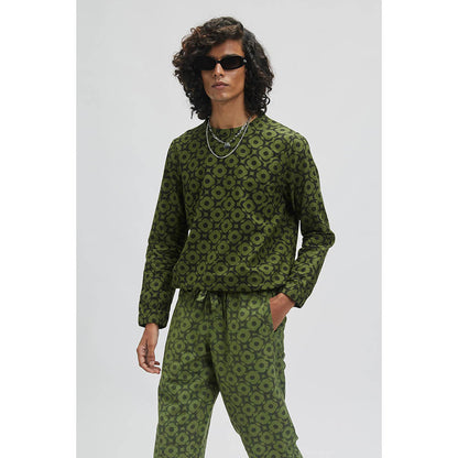 TERRA LUNA Bestla Mega Moon Bloom Olive Sweatshirt