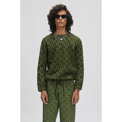 TERRA LUNA Bestla Mega Moon Bloom Olive Sweatshirt