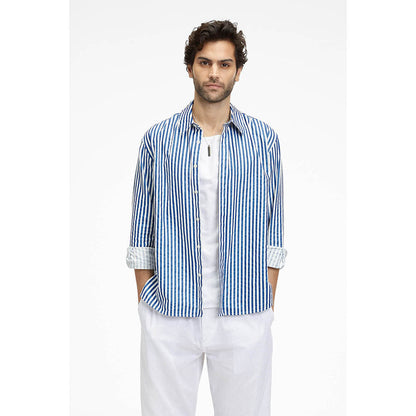 Terra Luna Zouk Bling Stripe Blue Shirt