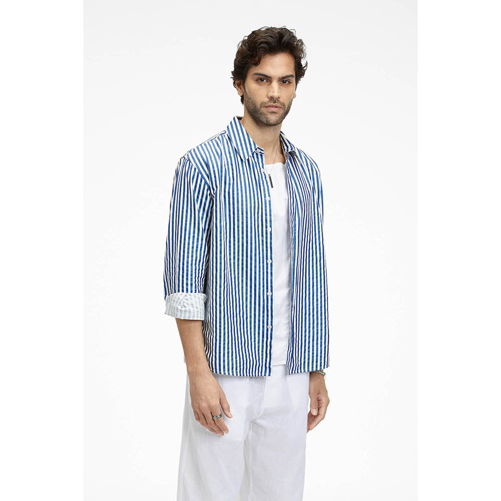 Terra Luna Zouk Bling Stripe Blue Shirt