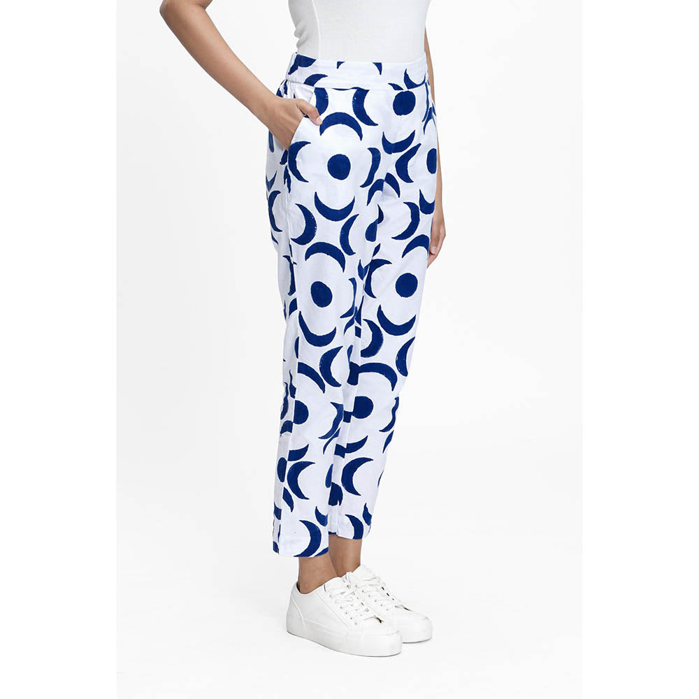 TERRA LUNA White Printed Doda Pant