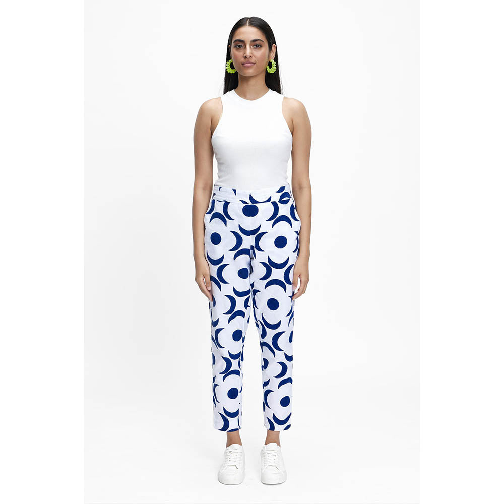 TERRA LUNA White Printed Doda Pant