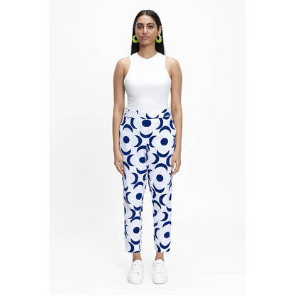 TERRA LUNA White Printed Doda Pant