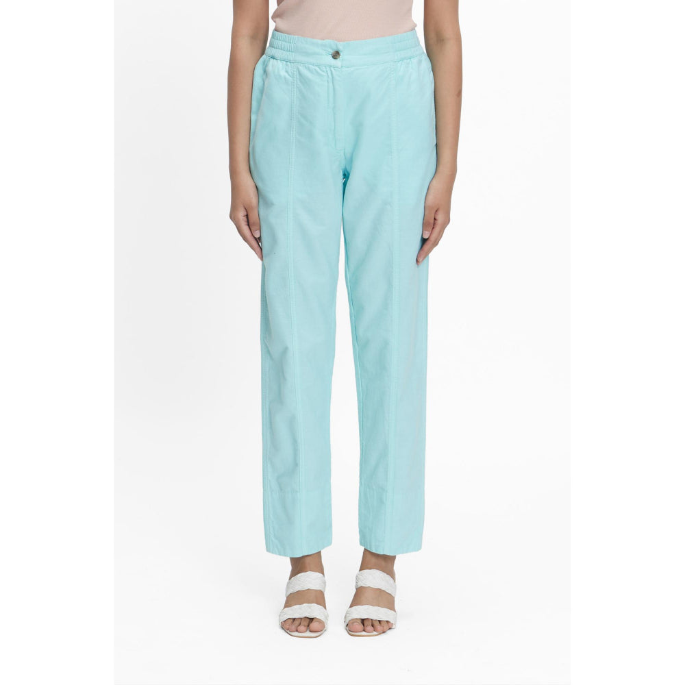 TERRA LUNA Blue Solid/Plain Naipan Pant