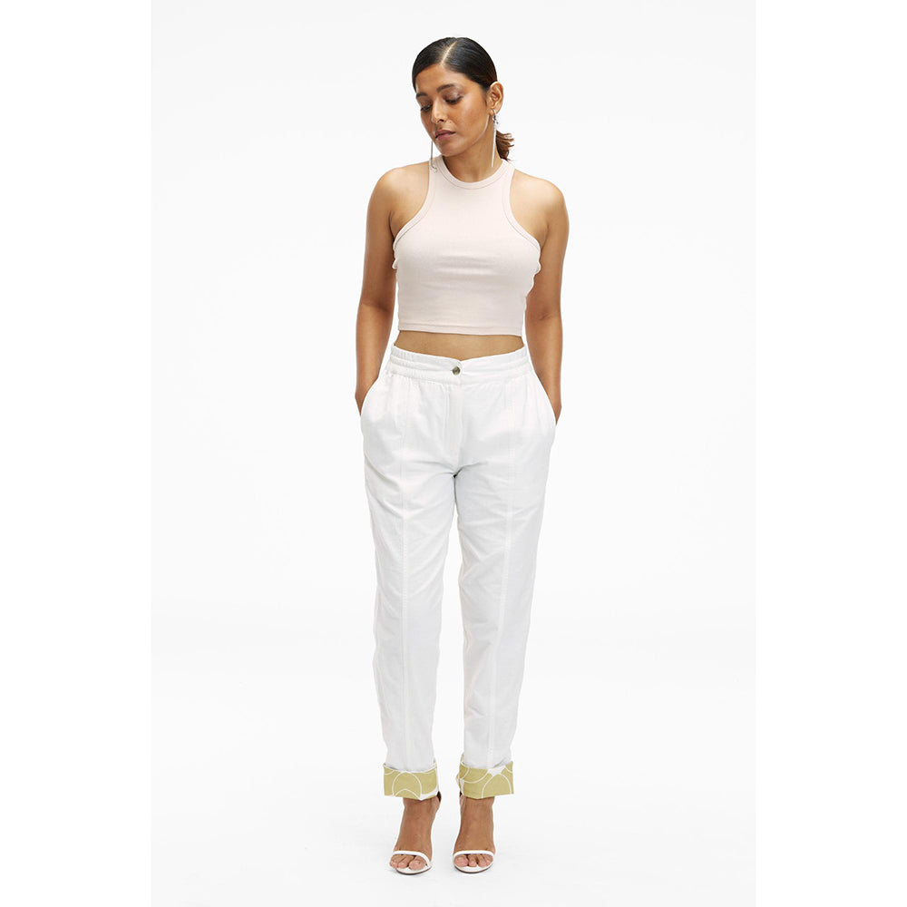 TERRA LUNA White Printed Naipan Pant