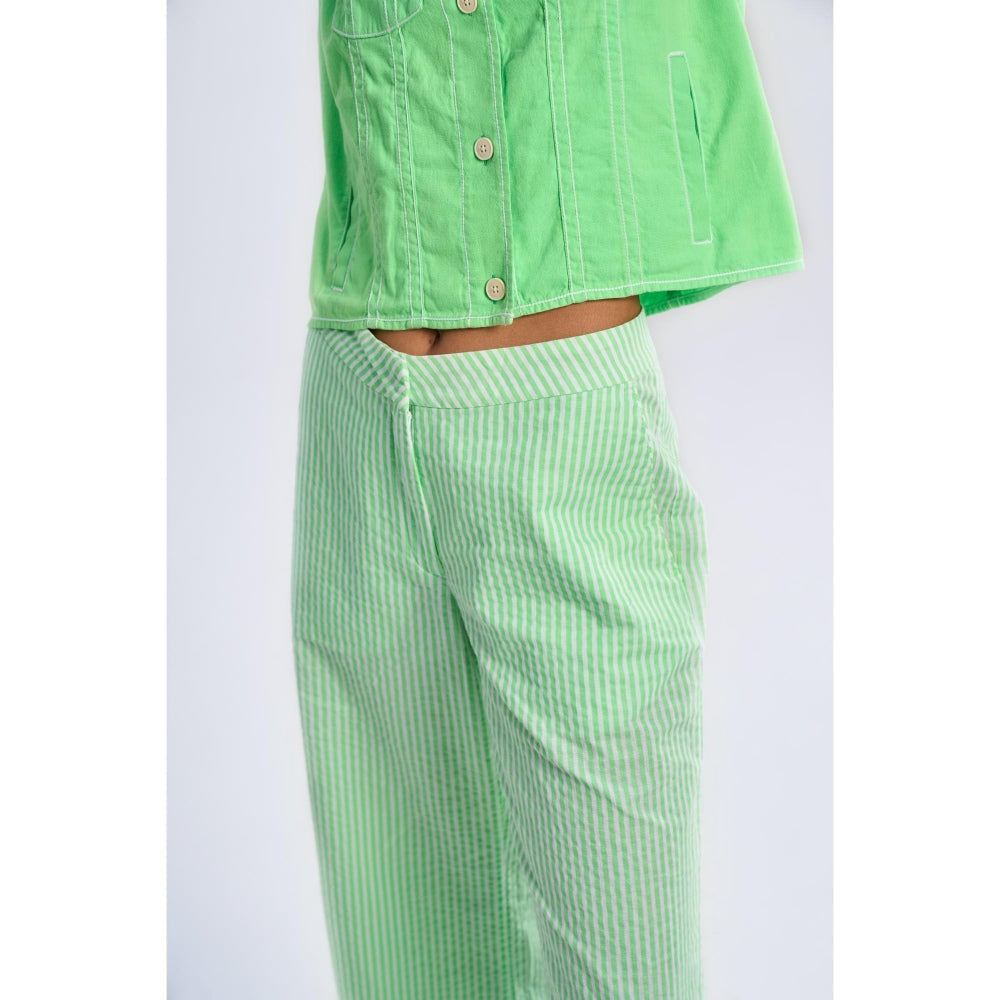 TERRA LUNA Green Stripes Nova Pant