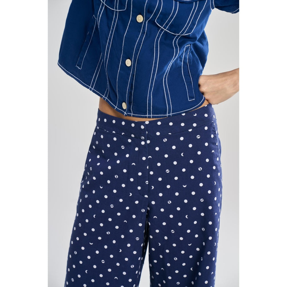 TERRA LUNA Blue Printed Nova Pant