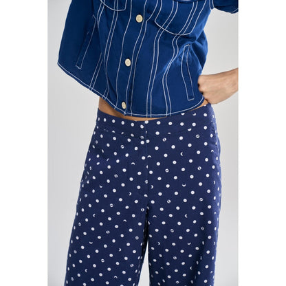 TERRA LUNA Blue Printed Nova Pant