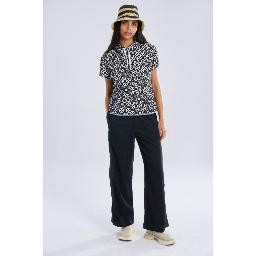TERRA LUNA Black Solid/Plain Jolo Pant