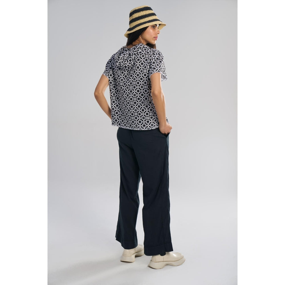 TERRA LUNA Black Solid/Plain Jolo Pant