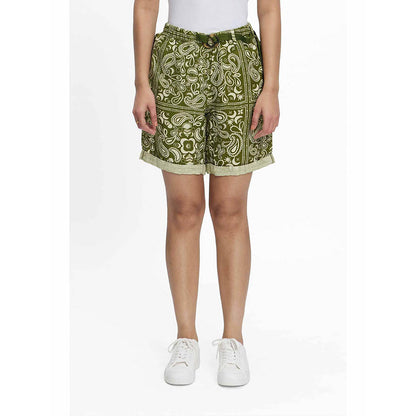 TERRA LUNA SEASEE Olive Paisley Shorts