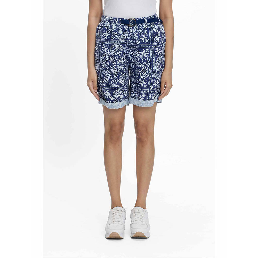 TERRA LUNA SEASEE Blue Paisley Shorts