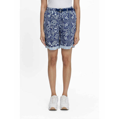 TERRA LUNA SEASEE Blue Paisley Shorts
