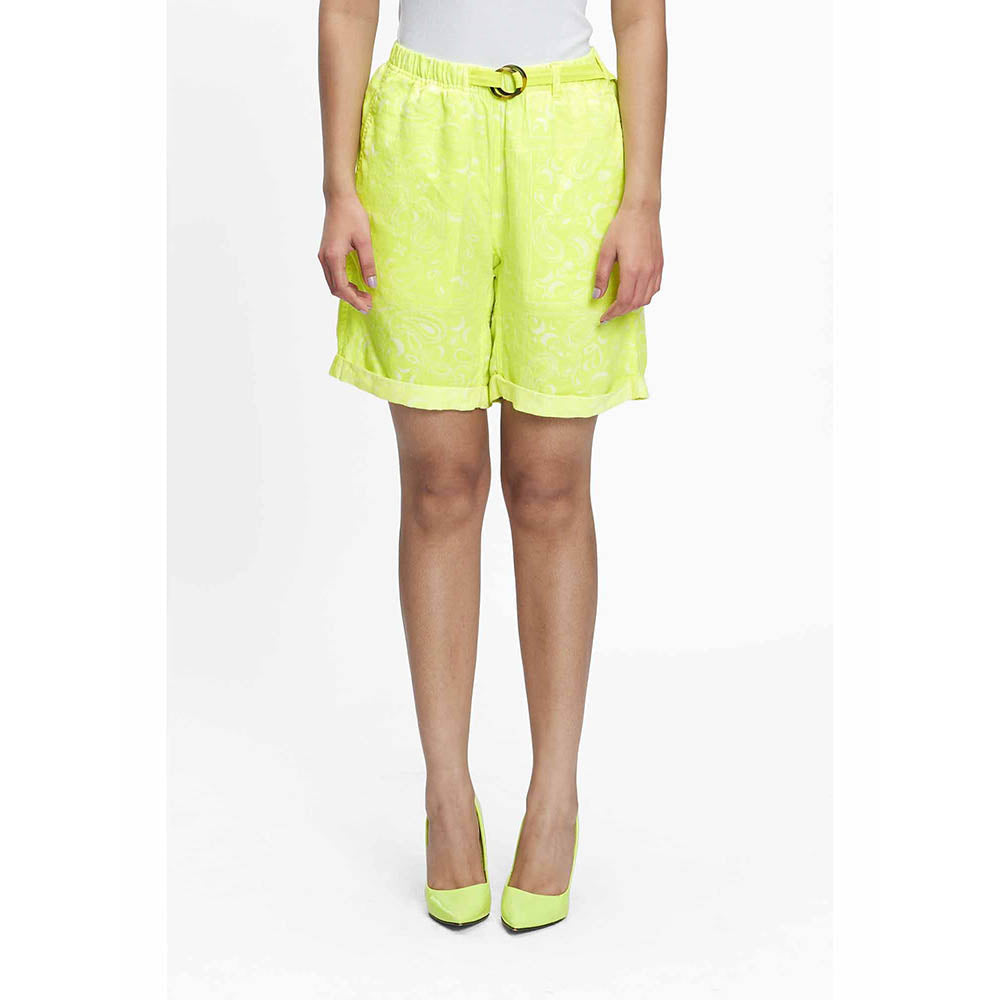 TERRA LUNA SEASEE Yellow Paisley Shorts