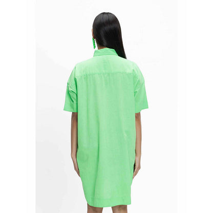 TERRA LUNA Ariara Green Solid Dress