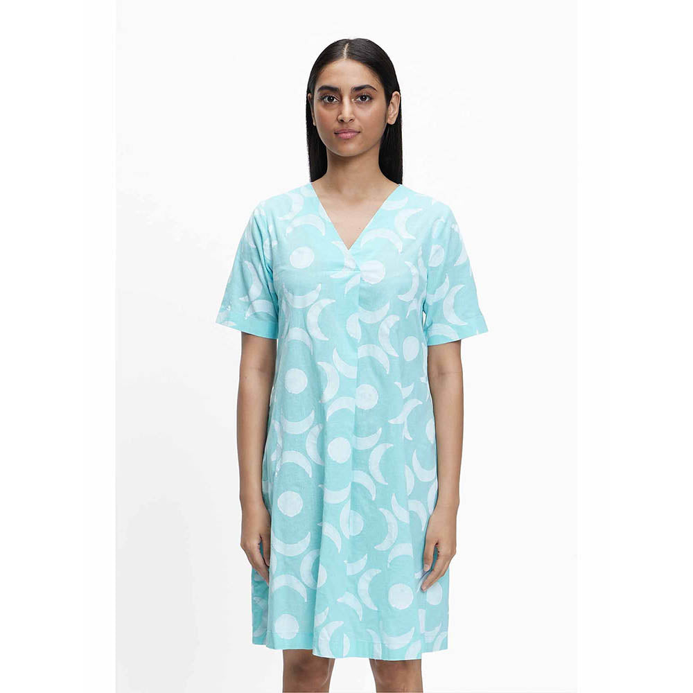 TERRA LUNA Grace Blue Printed Dress