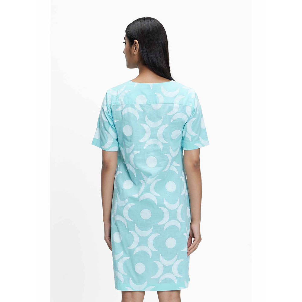 TERRA LUNA Grace Blue Printed Dress