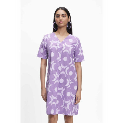 TERRA LUNA Grace Purple Printed Dress