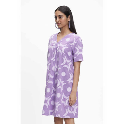 TERRA LUNA Grace Purple Printed Dress