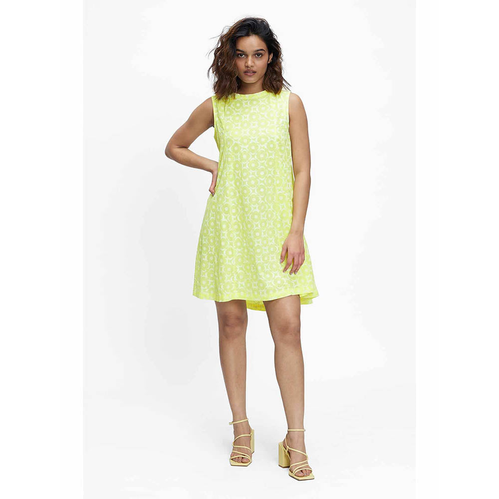 TERRA LUNA Polaris Yellow Printed Dress