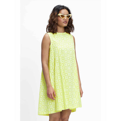TERRA LUNA Polaris Yellow Printed Dress