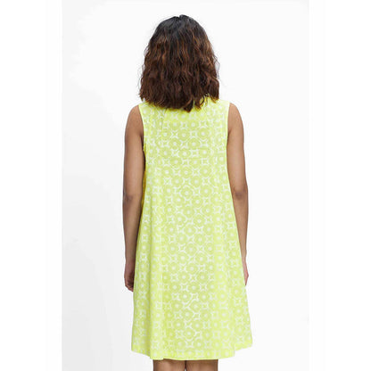 TERRA LUNA Polaris Yellow Printed Dress