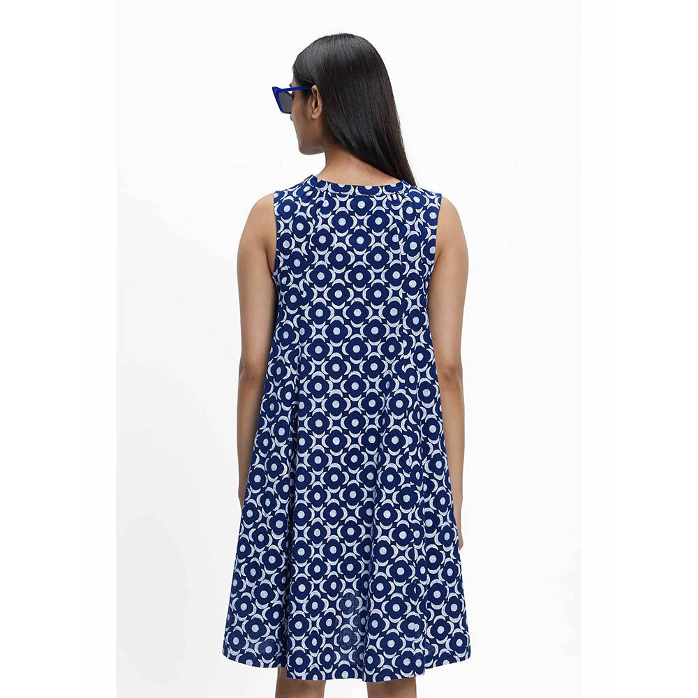 TERRA LUNA Polaris Blue Printed Dress