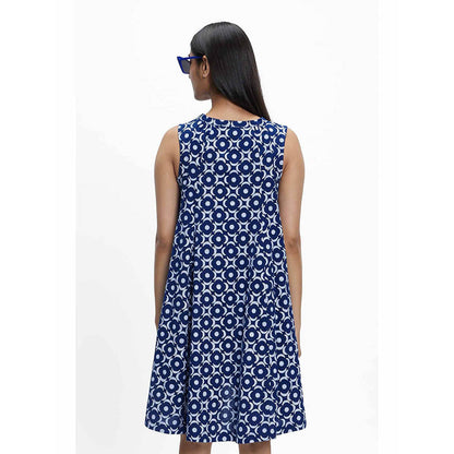 TERRA LUNA Polaris Blue Printed Dress