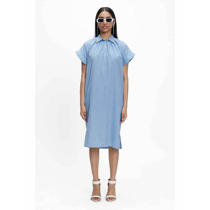 TERRA LUNA Leela Blue Solid Dress