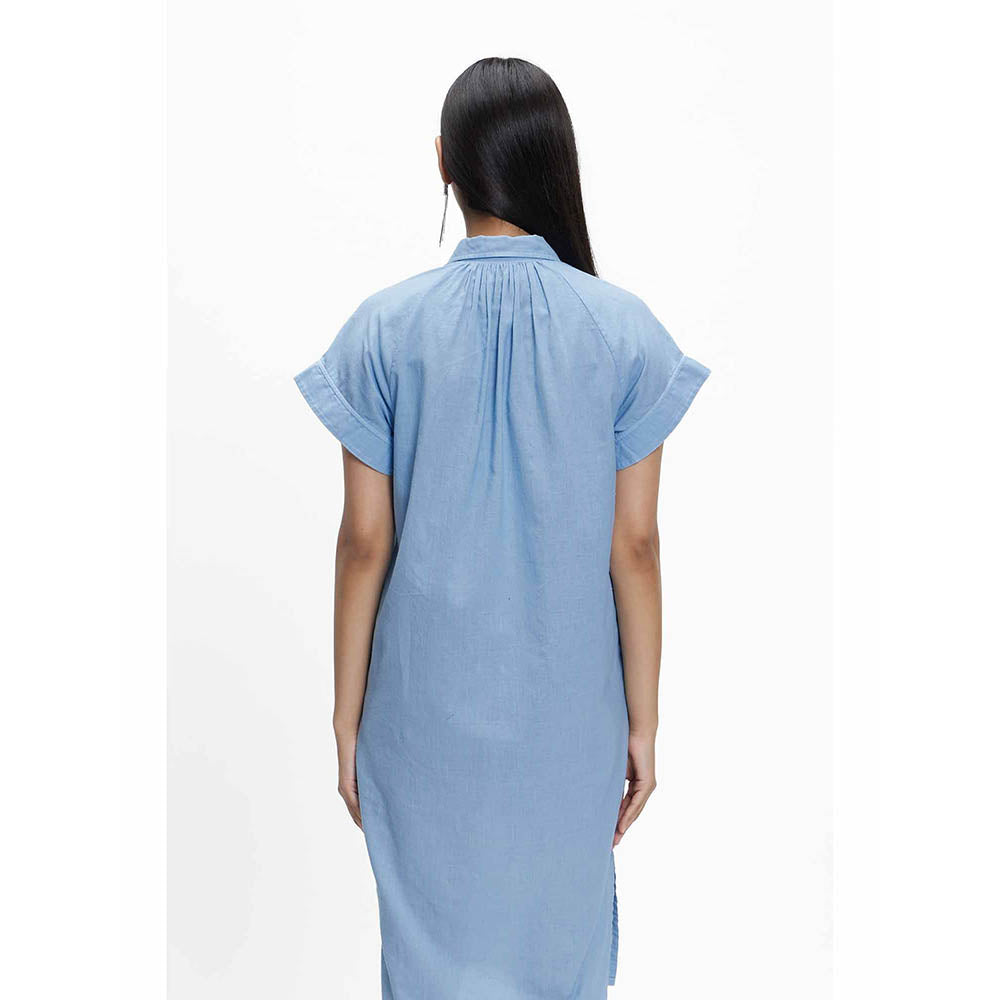 TERRA LUNA Leela Blue Solid Dress