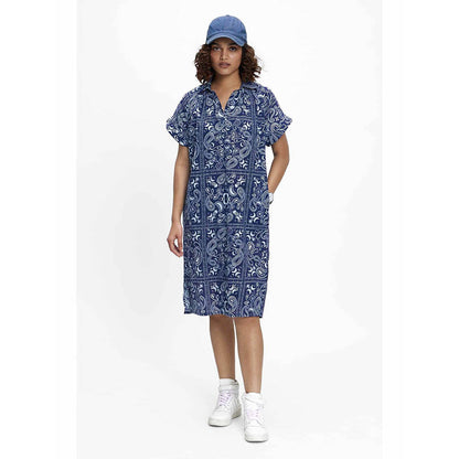 TERRA LUNA Leela Blue Paisley Dress