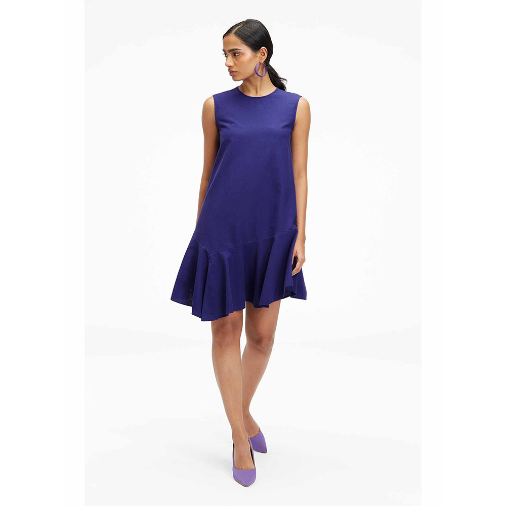TERRA LUNA Liv Blue Solid Dress