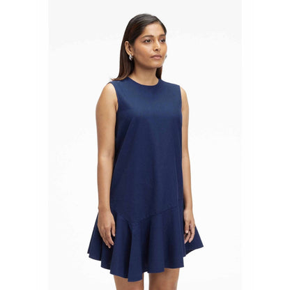 TERRA LUNA Liv Navy Blue Solid Dress