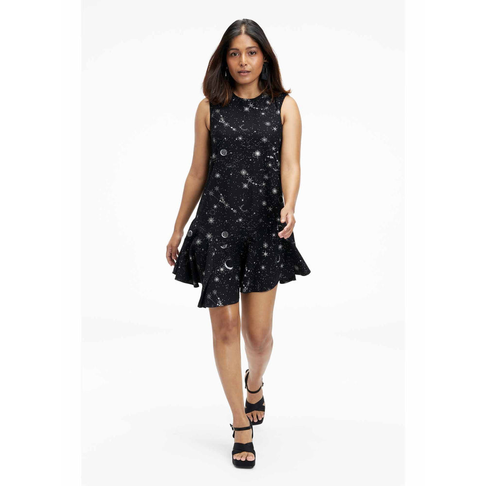 TERRA LUNA Liv Black Printed Dress