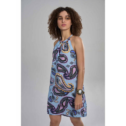 TERRA LUNA Saba Blue Paisley Dress