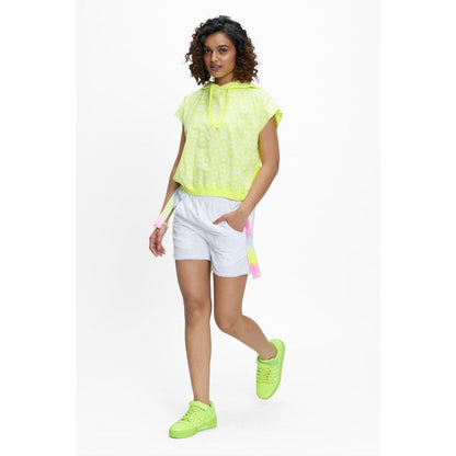 TERRA LUNA Sadet Yellow Printed Hoodie