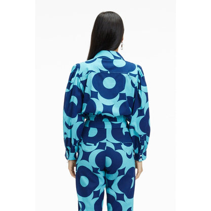 TERRA LUNA Nitsa Blue Printed Shirt